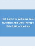 Test Bank For Williams Basic Nutrition And Diet Therapy 15th Edition Staci Nix 2023