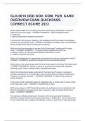 CLG 0010 DOD GOV. COM. PUR. CARD  OVERVIEW EXAM QUICKPASS  CORRECT SCORE 2023