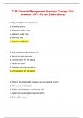 C214 Financial Management Overview Concept Quiz Answers (RATED A+)