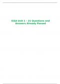 ISSA Unit 1 – 31 Questions and Answers Already Passed