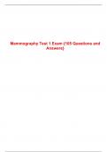 Mammography Test 1 Exam {105 Questions and Answers}