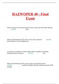 HAZWOPER 40 - Final Exam