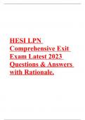 HESI LPN Comprehensive Exit Exam Latest 2023 Questions & Answers with Rationale.