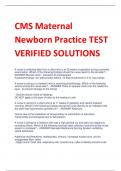 CMS Maternal  Newborn Practice TEST  VERIFIED SOLUTIONS