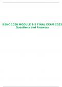 BSNC 1020 MODULE 1-5 FINAL EXAM 2023 Questions and Answers