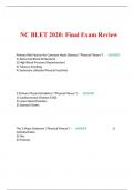 NC BLET 2020: Final Exam Review