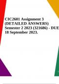 CIC2601 Assignment 3 (DETAILED ANSWERS) Semester 2 2023 (321686) - DUE 18 September 2023