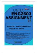 ENG2603 ASSIGNMENT 03 DUE 05 SEPTEMBER2023