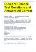 COG 170 Practice  Test Questions and  Answers All Correct