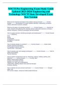 NOCTI Pre Engineering Exam Study Guide  Updated 2023-2024/ Engineering and  Technology NOCTI State Developed Exam  New Version