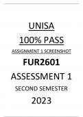 FUR2601 Assignment 1 Second semester 2023 Answers.