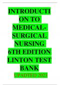 INTRODUCTION TO MEDICAL- SURGICAL NURSING 6TH EDITION LINTON TEST BANK UPADTED 2023 