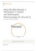   EAQ HW (NG) Module 1 Homework 1 Clayton and Willihnganz Pharmacology Ch 20 and 21 