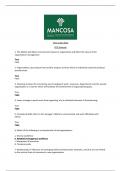 MANCOSA Business management Questions and answers