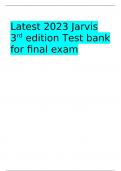 Latest 2023 Jarvis 3rd edition Test bank for final exam