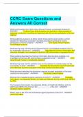 CCRC Exam Questions and Answers All Correct  