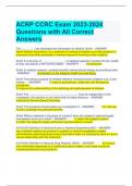 ACRP CCRC Exam 2023-2024 Questions with All Correct Answers 