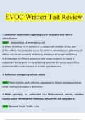 EVOC Written Test Review Questions and Answers (2023 / 2024) (Verified Answers)