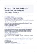 Med-Surg HESI 2023-2024Practice Questions & Answers 100% Correct(SCORED A)