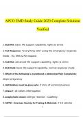 APCO EMD Study Guide 2023 Complete Solutions  questions and answers Latest 2023 - 2024 100% correct answers