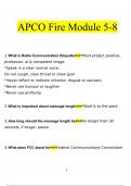 APCO Fire Module 5-8 questions and answers Latest 2023 - 2024 100% correct answers