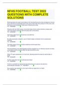 NFHS FOOTBALL TEST 2022 QUESTIONS WITH COMPLETE SOLUTIONS 