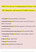 APCO FIRE Practice Test questions and answers Latest 2023 - 2024 100% correct answers