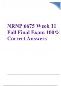 NRNP 6675 Week 11 Fall Final Exam  Updated 2023 Graded A +