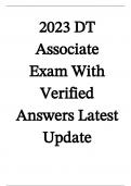 2023/2024 DT Associate Exam With Verified Answers Latest Update
