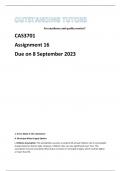 CAS3701 Assignment 16 due on 8 september 2023