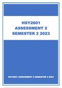 HSY2601 ASSIGNMENT 2 SEMESTER 2 2023