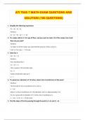 ATI TEAS 7 MATH EXAM QUESTIONS AND SOLUTION (100 QUESTIONS)