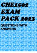 CHE1502 EXAM PACK 2023