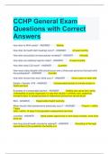 CCHP General Exam Questions with Correct Answers 
