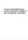 ATI RN FUNDAMENTALS LATEST EDITION CORRECT AND VERIFIED ANSWERS