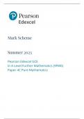 Pearson Edexcel A Level Mathematics 2023 Mark Scheme (9FM0/4C: Pure Mathematics)