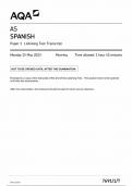 AQA AS SPANISH PAPER 1 2023 (7691/1/T: Listening Test Transcript)