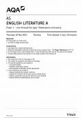 AQA AS ENGLISH LANGUAGE AND LITERATURE A PAPER 1 2023 (7711/1: Love through the ages: Shakespeare and poetry)