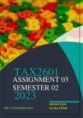 TAX2601 ASSIGNMENT 03 SEMESTER 02 2023