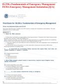 IS-230.e Fundamentals of Emergency Management FEMA Emergency Management Instutution.[Q/A]