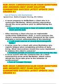 NUR 2032C CARDIOVASCULAR EXAM QUESTIONS AND ANSWERS BEST EXAM SOLUTION GUARANTEED SUCCESS LATEST UPDATE 2023 GRADED A+ 