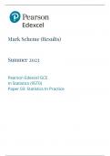 Pearson Edexcel GCE Paper 3 statistics mark scheme (9STO) Statistics in practice