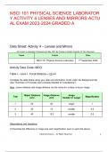 NSCI 101 PHYSICAL SCIENCE LABORATORY ACTIVITY 4 LENSES AND MIRRORS ACTUAL EXAM