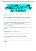 SCCJA PRE ACADEMY FINAL EXAM QUESTIONS AND ANSWERS