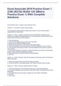 Excel Associate 2023 Practice Exam 1 (CWI 2021SU BUSA 120 GMetrix Practice Exam 1) With Complete Solutions.