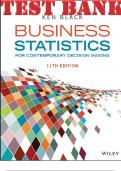 TEST BANK for Business Statistics For Contemporary Decision Making 10th Edition by Ken Black | All Chapters 1-19