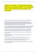 Chapter 19 Safety - Fundamental Nursing Skills and Concepts (Edition 10) by Barbara Kuhn Timby questions and answers well illustrated.