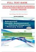 TEST BANK FOR ADVANCED HEALTH ASSESSMENT & CLINICAL DIAGNOSIS IN PRIMARYCARE 6TH EDITION DAINS ISBN: 9780323594554