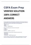 CSFA Exam Prep VERIFIED SOLUTION  100% CORRECT  ANSWER