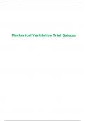 Mechanical Ventilation Trial Quizzes